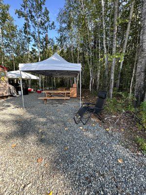 Covered outdoor dining area