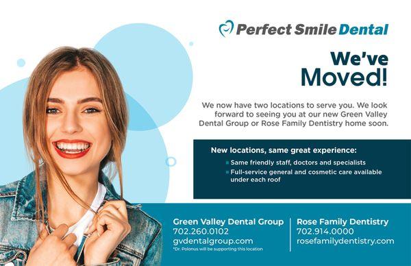 Perfect Smile Dental has moved.