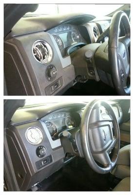 Before and after Ford F150 interior