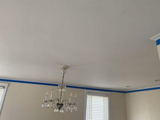 Drywall repair and ceiling painted