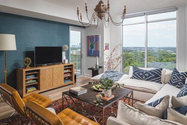 This Atlanta condo (with lovely views) is all about Mid-Century Modern design and decor.