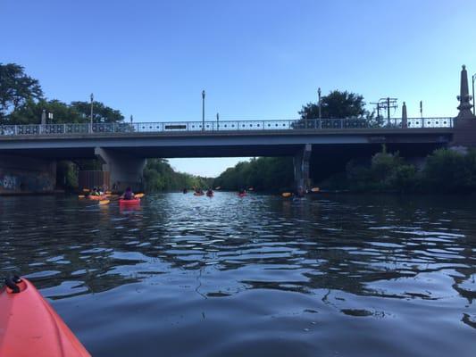 Approaching Addison, going north against the current. We're fifteen minutes from launch and the guide is so far in front you can't see him.