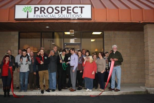 Yucaipa Valley Chamber of Commerce ribbon cutting ceremony at Prospect Financial Solutions on December 29, 2015.