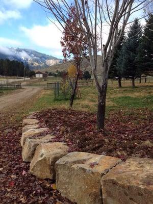 Small retaining wall driveway.