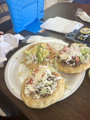 Fajita sopes, asked for avocado on the side