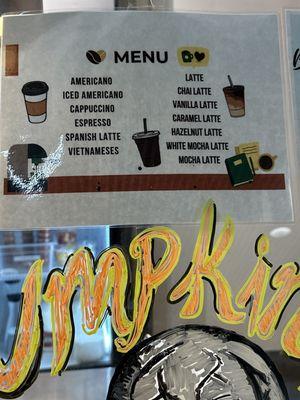 Espresso menu