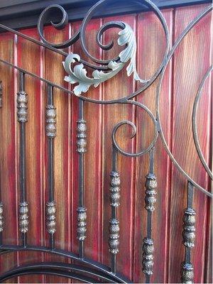 Copper and bronze finish on a customer's gate