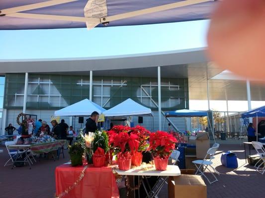 Front entrance of the school during the holiday boutique and craft faire.