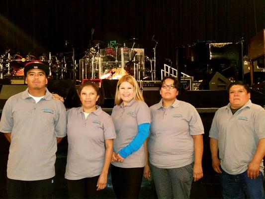 Some of BCS Janitorial, Inc's crew along with the Owner Isabel Noriega doing a great job at The Filmore.!