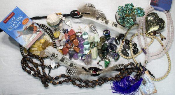 At Ground Gaia we have mala beads, stones, crystals, figurines, smudging tools, meditation accessories, workshops, services, oils & more!