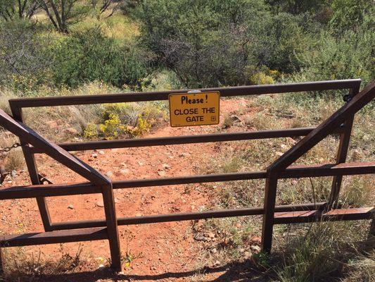 Look for this gate when entering the trailhead.