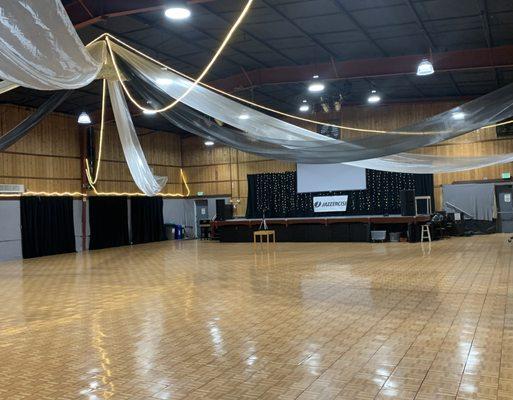 Our beautiful spacious dance floor in the Main Hall of the Sebastopol Community Cultural Center.