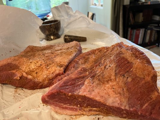 Our brisket from Point butcher shop. Brisket with Ken's Special dry tub.  2024