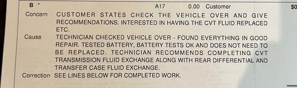 Service Summary on 08/31/23