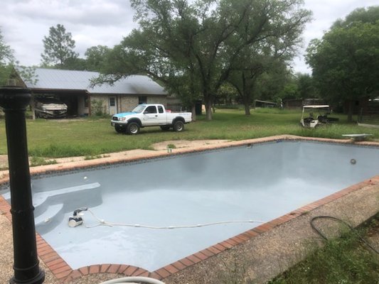 Here is the after picture of the swamp pool. It's an old pool that needs a lot of help!!!