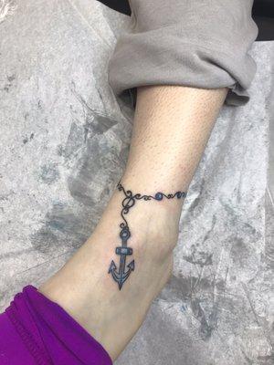 #anklettattoo #anchortattoo