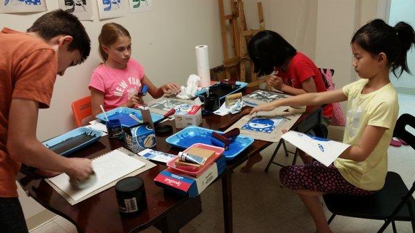 The Summer Printmaking classes of the studio