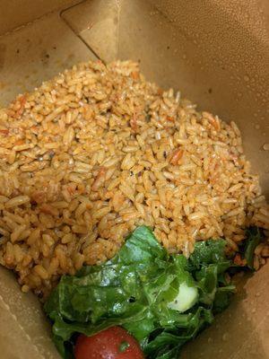 Jollof rice with salad