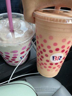 Tropical Smoothie and Strawberry Cheesecake ice cream Shake