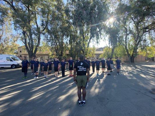 Forming up for some physical training