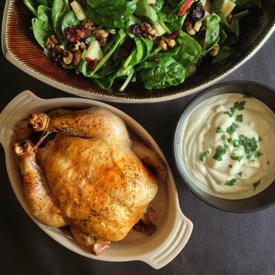 Simple Roast Chicken with Celery Root Purée