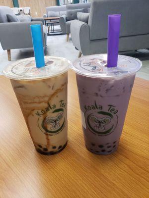 Tiger Tea (Left) Taro Cream Tea (Right)