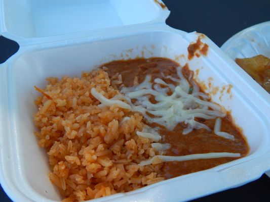 Side of rice and beans.