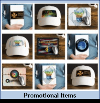 Hats, Notebooks, Flash Drives, Mouse Pads, Key Chains