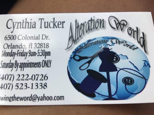 Cnythia Tucker's Sewing