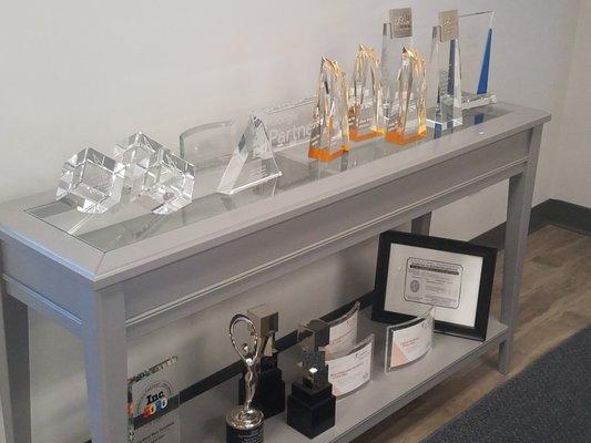 Awards on display at Cardinal