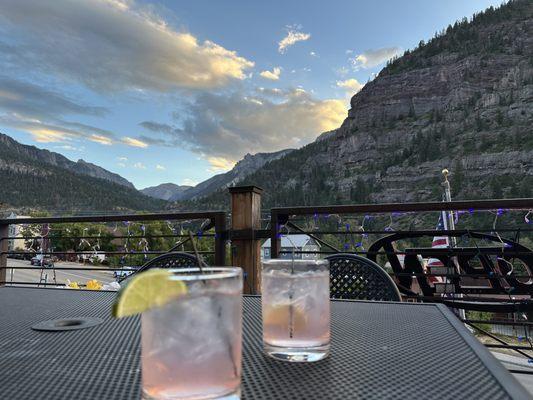 A couple of Paloma's on the patio. Beautiful view!