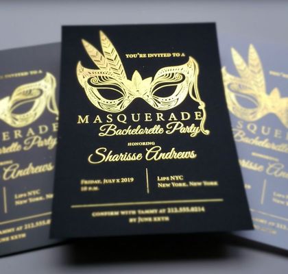 Bachelorette foil invitations