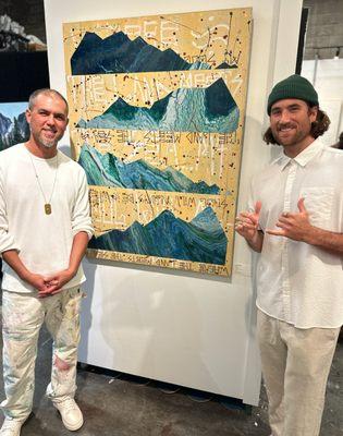 IA + Resin Founder, Rafael McMaster with IA Collective Artist Alex Silver and his artwork