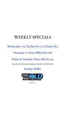 Weekly specials!