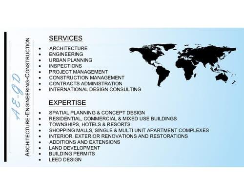 Seeking Architectural, Engineering, and construction projects of any size and from any location.