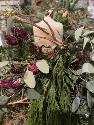 Dried Tea Rose Garland