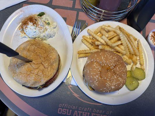 Big ass cheeseburger and double bacon cheeseburger