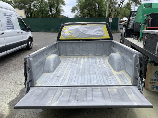 Sandblasting Chevy Flatbed