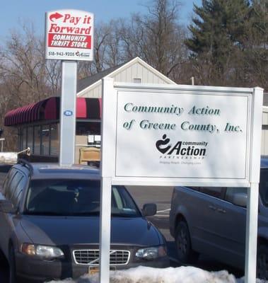 Our office is located behind our Community Thrift Store