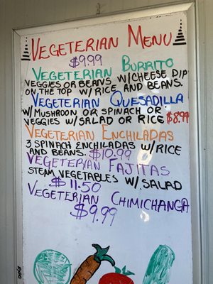 Vegetarian Menu