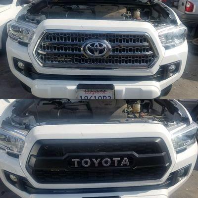 Before and After front grill replacement 2017 toyota Tacoma