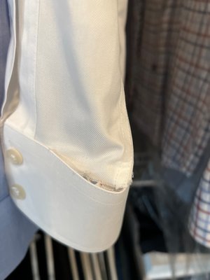 They Ripped the seam at the cuff of one of the shirts