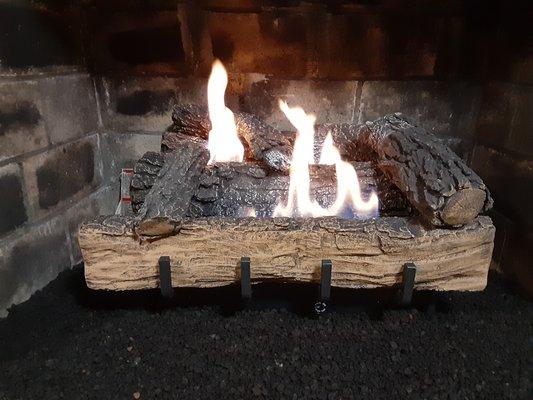 Ventless gas logs, for a cozy warmth