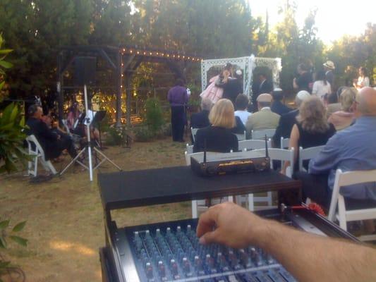 Ceremony PA System with live quartet.