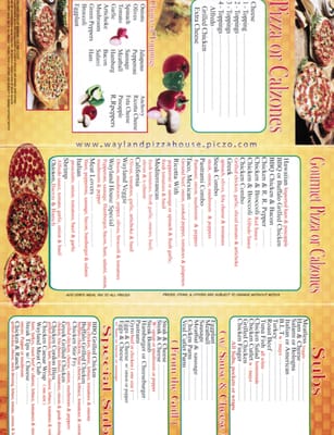 Wayland House of Pizza menu p 1