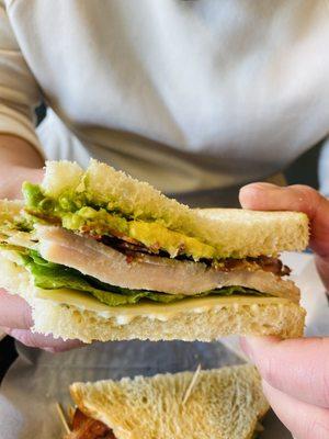 Turkey Club with lemon basil mayo