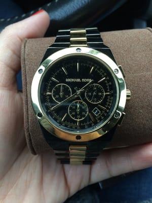 Reagan Two Tone Black & Gold Stainless Steel Watch. Omg I got the last one. I've been eyeing this sucker!