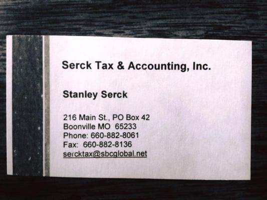 Serck Tax business card