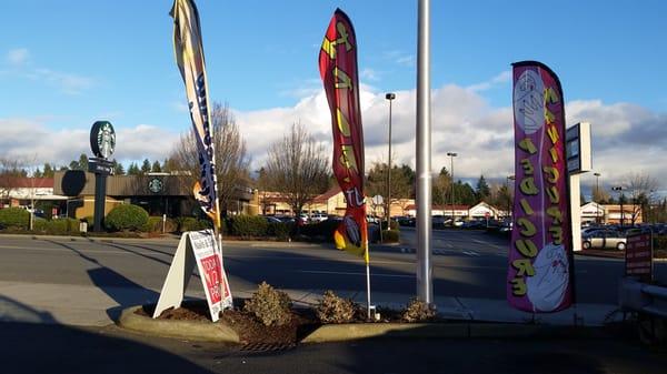 View from the building side toward the street. It's right across the street from Starbucks & where Albertsons was.