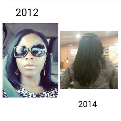 Just some of the hair growth. 2 years after I cut my hair short was 2012 and now it's long and healthy in 2014